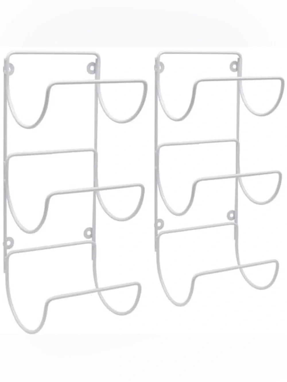 Set of 2 Wall Mounted 3-Tier White Towel Racks Bathroom Storage Organizers